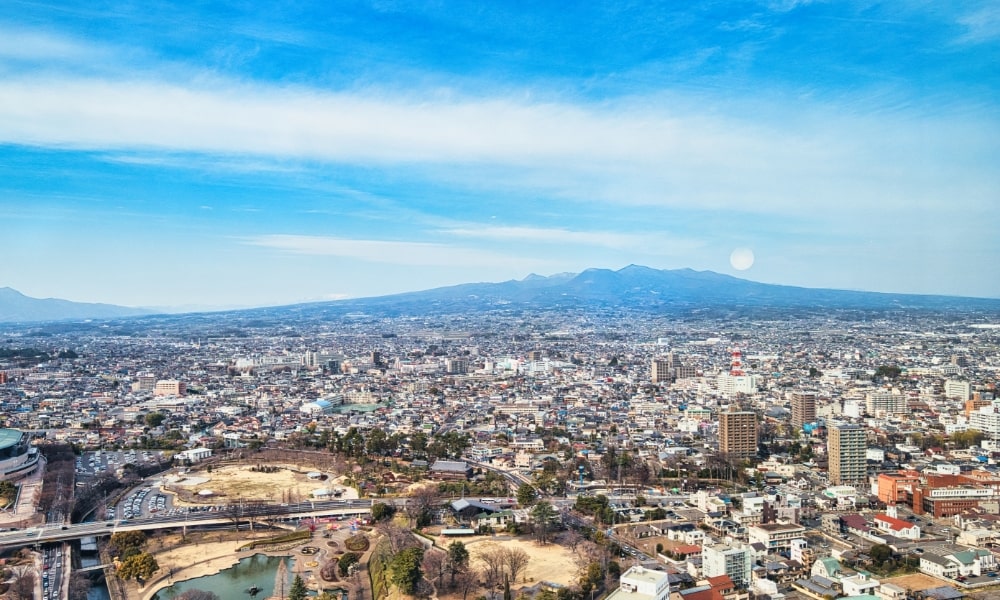 群馬県庁から見える前橋市の風景